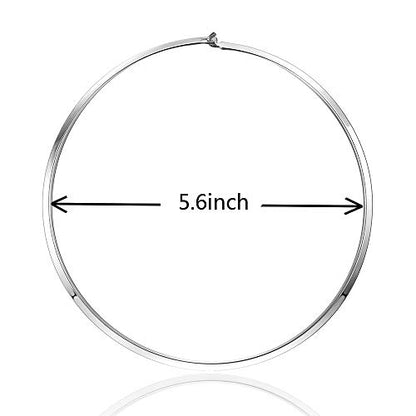 Women's Statement Choker Necklace Exquisite Round Collar Necklace Jewelry In High Polished Round Thin Choker Necklace Jewelry - color: Silver Clip Clasp