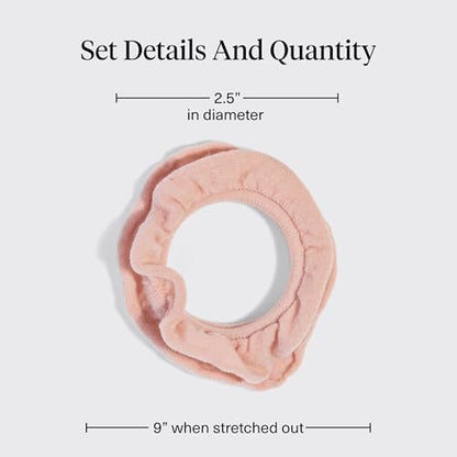 Kitsch Petal Hair Ties No Damage - Blush, 10pcs | Strong, Stretchy & Snag-Free Hair Bands – Soft Fabric Ponytail Holders, Stylish Elastics for Everyday Hairstyles - color: Blush Petal (Pack of 10)