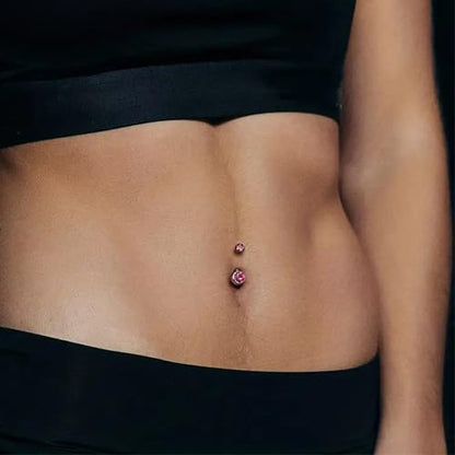 DJCIW 14G Belly Button Rings for Women,316L Stainless Steel Navel Barbell with Cubic Zirconia-7 Sizes 6mm 8mm 10mm 12mm 14mm 16mm 18mm,Petite Belly Piercing Jewelry - size: 14G=1.6*16mm