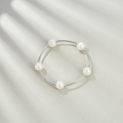 Elegance 11 designs 10mm Crystal White Pearl Blessing Bracelet - style: Style-silver 1pcs
