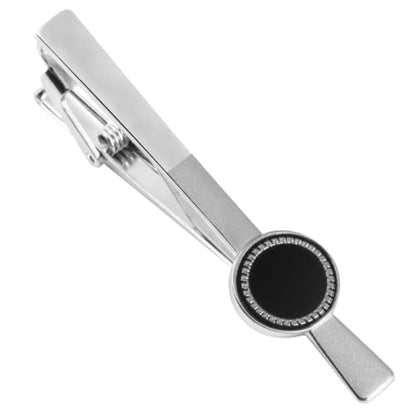 GWD Cufflinks and Tie Clip Set Personalized Cuff Links Business Wedding - style: Black-B