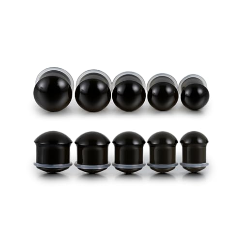 Precise Dimensions Set Color Acrylic O-Ring Ear Plugs Tunnels Gauges Stretcher Piercings Kit - color: Black, size: 10-14mm