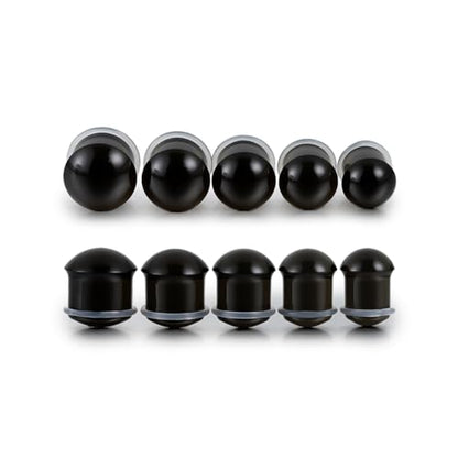 Precise Dimensions Set Color Acrylic O-Ring Ear Plugs Tunnels Gauges Stretcher Piercings Kit - color: Black, size: 10-14mm