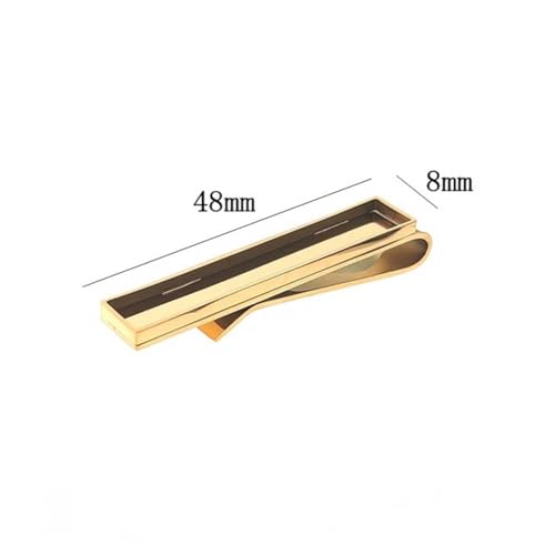 Stainless Steel Tie Clip Blank Tie Bar Clip Simple Necktie Clip Pin with Rectangle Bezel Tray for Anniversary Wedding Business Meeting, 1 Piece
