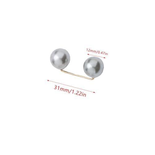 12 Pack Brooch Pins Artificial Pearl Safety Pins Anti-exposure Neckline Sweater Shawl Clips with Double End Decorative Pearls Cardigan Collar Holder for Women Wedding Dress Blouse V-line Tops