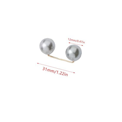 12 Pack Brooch Pins Artificial Pearl Safety Pins Anti-exposure Neckline Sweater Shawl Clips with Double End Decorative Pearls Cardigan Collar Holder for Women Wedding Dress Blouse V-line Tops