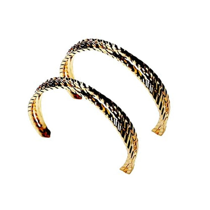 Hoop Invisible Clip On Earrings for Women Not Pierced Gold Small Twisted Hoop Comfortable Silver Large Clip On Earrings - color: Textured Triple Hoop Gold