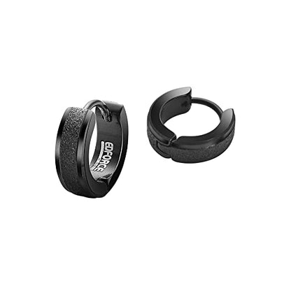 Small Huggie Hoop Earrings for Women - color: Brushed Black