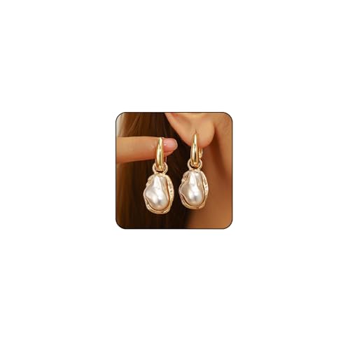 Baroque Pearl Earrings for Women Irregular Pearl Dangle Earrings Vintage Dangle Earring Bridal Wedding Jewelry - style: Style 2