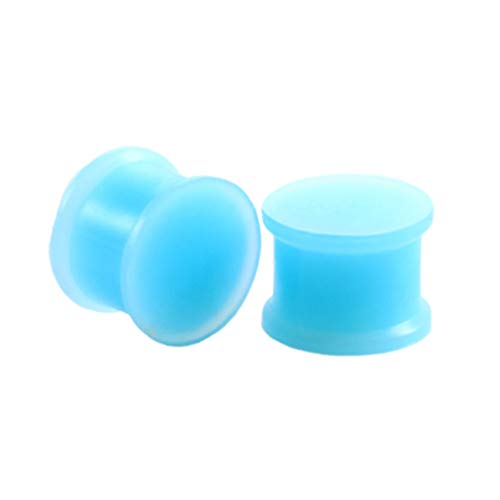 24-Piece Silicone Ear Gauge Plugs, Double Flare, 00G-1 Inch | Solid silicone plugs with smooth saddle edges and a double-flare design, colorful body piercing jewelry for women and men - size: 8mm