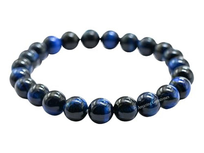 Amazing Gemstone Blue Cats Eye Crystal Bracelet for Women Men's Gifts - Protection Healing Crystal Bracelet - 8mm Gemstone Beaded Stretchable Bracelet Pulseras Para Hombres Mujer Stocking Stuffers Mothers Day Gift - color: Blue Cat's Eye