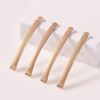 The Hair Edit Modern Bobby Pins - Gold Metal Fashion Hair Clips, 4 pack - color: Soft Gold