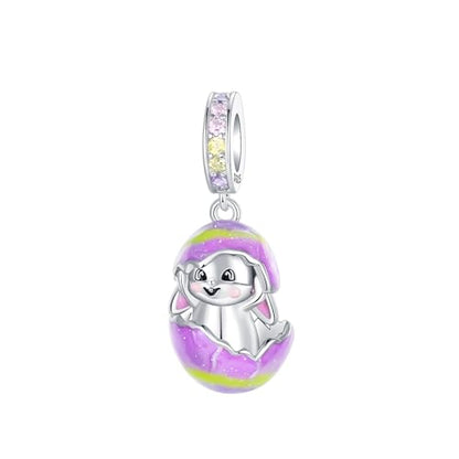 LUXILLA Charms for Bracelets & Necklace 925 Sterling Silver Charms Elephant Happy Birthday Charm Fit for Valentine's Day Mother's Day Jewelry Gift for Women - color: Bunny Easter Egg Charm
