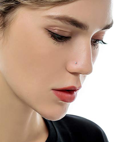100Pcs Bone Nose Studs Stainless Steel Multicolor Cubic Zirconia Nose Rings Stud Hoop Tragus Cartilage Nose Ring Labret Nose Piercing Pin Jewelry for Women Men 1.5mm 2mm 2.5mm 20G 22G - style: C:60Pcs 2.5mm CZ+40Pcs 8mm Nose hoop