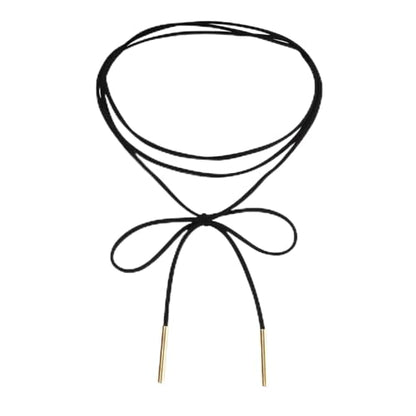 Coiris 6 Pcs Bow Choker Necklace for Women Velvet Gothic Punk Tie Choker Sexy Long Wrap Rope Collar - color: Black