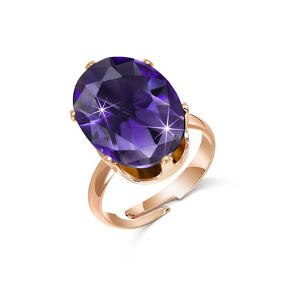 Linawe Cubic Zirconia Imitation Diamond Moissanite Rings for Women, 14K Gold/Rose Gold/Silver Adjustable Chunky Ring, Costume Rhinestone Jewelry for Wedding Engagement | Costume Jewelry, Copper, Large, Cocktail, Birthstone, Rhinestone, Gemstone, Cubic Zir