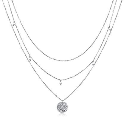 MONGAS Boho Layered Necklace Sterling Silver Triple 3 Stacked Vertical Bar Triangle Long Layering Necklaces Christmas Jewelry Gifts for Women - style: Pearl