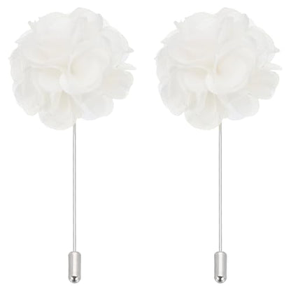 PATIKIL Flower Boutonnieres Pin, Lapel Pin for Men Camellia Flower for Suit Wedding Graduation Anniversary Graduation Outfit Accessories - color: White