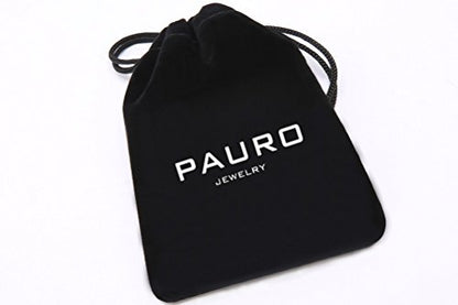 PAURO Women's Black Velvet Ribbon Choker Necklace for with Gold/Silver O | Stainless Steel,Classic Charm Jewelry - color: Circle-Silver
