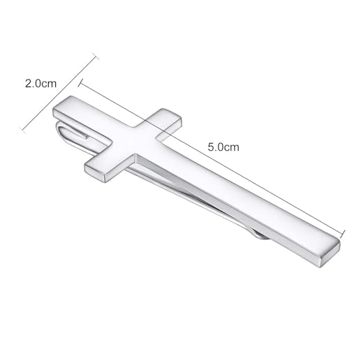 Unique Cross Tie Clips For Men Silver Black Gold Religious Christian Tie Clips For Men's Tie Accessories - style: Cross silver