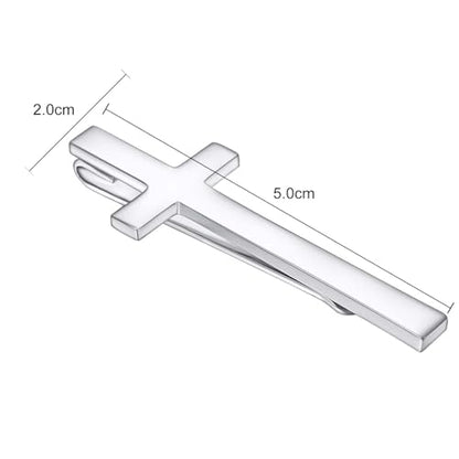 Unique Cross Tie Clips For Men Silver Black Gold Religious Christian Tie Clips For Men's Tie Accessories - style: Cross silver