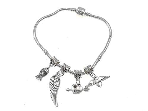 Alloy Dangle Spacer Beads Bails Connector with Multistyle Pendant Charm Dangler for DIY Bracelet Necklace Jewelry Making Accessaries(40pcs,Tibetan Silver Tone) - color: Tibetan Silver Tone