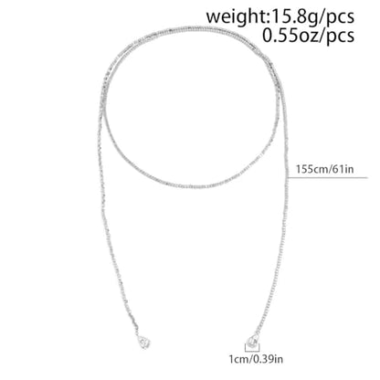 Long Black Beaded Necklace for Women Trendy Gold Beads Slip Tie Pearl Wrap Necklace Layered Silver Lariat Necklaces with Pearl Drop Y Statement Necklaces Versatile Elegant Jewelry - color: silver