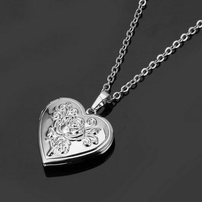 2 Pcs Locket Necklace that Holds Pictures Stainless Steel Locket Pendant Necklace Image Chain Necklaces for Women - color: Love Heart 4