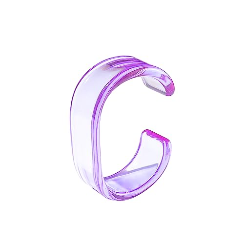 Acrylic Colorful Resin Open Bracelet Geometric Simple Transparent Wide Cuff Bangle for Women Lightweight Colorful Chunky Thick Thin Wide Face Resin Acrylic Cuff Bangle Jewelry - color: Purple