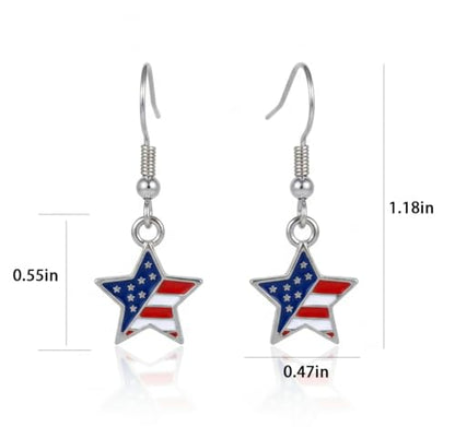 4th of July Earrings,Patriotic Dangle Stud for Women, Fourth of July Jewelry for Veterans Day - color: E