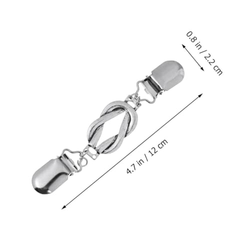 2pcs Vintage Alloy Cardigan Clips Shawl Brooch Clips Easy to Silver Collar for Women Fashionable Retro Style