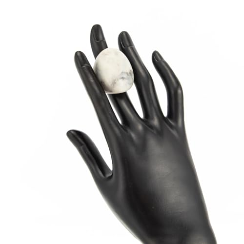 Women's Chunky Statement Resin Ring - Big Acrylic Fashion Jewelry with Marble/Amber Pattern, Lightweight Retro Ring for Daily/Party Wear - color: White