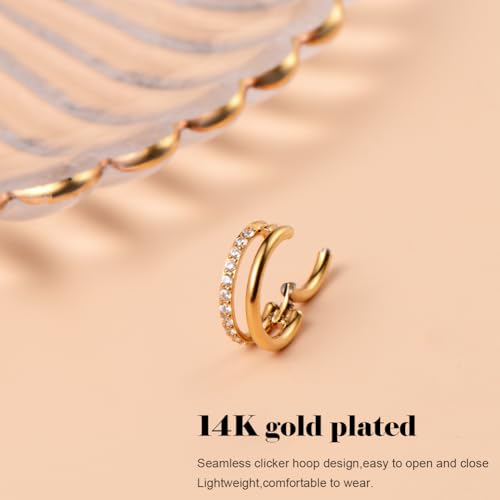 intera 16G Surgical Steel Septum Rings Lip Rings Horseshoe Hoop - Nose, Eyebrow Tragus Daith Helix Piercing Jewelry for Women Men, 6-12mm - size: 16G Cartilage Earring
