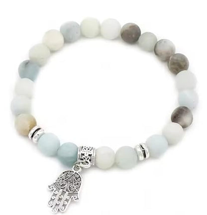 Women Beaded Bracelet Set | Colorful Boho Stackable Trendy Design with Crystal Accents Multilayer Bangle Bracelet | Fashion Stretch Braclets Jewelry for Women - color: Stone