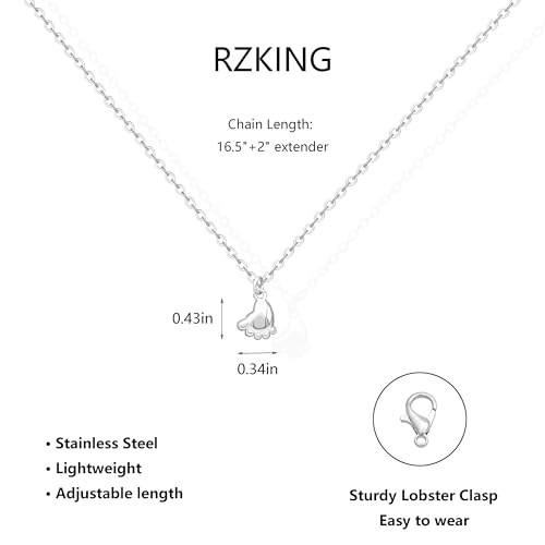 RZKING Silvery Necklace for Women, Gifts for Friend Mom Daughter Teacher - style: Little Foot