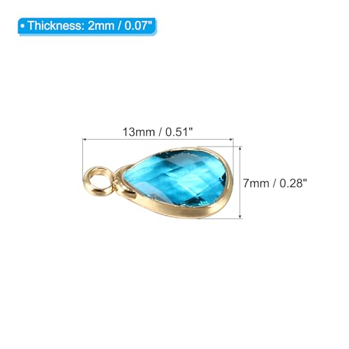 PATIKIL Birthstone Charm Beads Drop Pendant, Handmade Birthstone for Personalized Earrings Bracelet Necklace - color: Light Blue, size: 0.51" x 0.28"