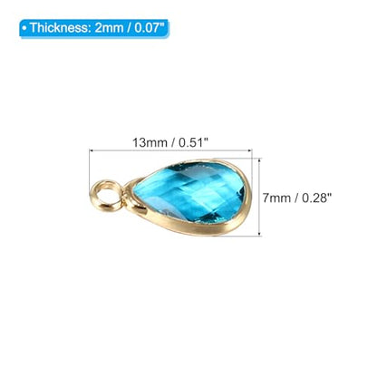 PATIKIL Birthstone Charm Beads Drop Pendant, Handmade Birthstone for Personalized Earrings Bracelet Necklace - color: Light Blue, size: 0.51" x 0.28"