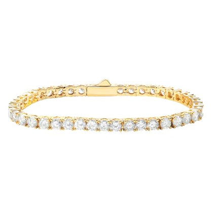 18K Gold Plated Tennis Bracelet for Women Men, 3/4/5mm Iced Out 5A Cubic Zirconia Classic Tennis Chain Bracelets 7 Inches 8 Inches, Diamond Tennis Bracelet Lady Fashion Jewelry - color: Gold, size: 7 Inches, style: 4mm