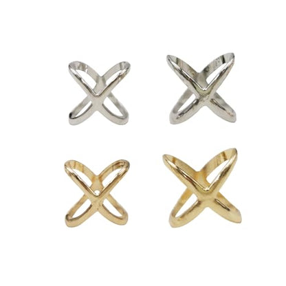 VIGUEUR 4PCS Scarf Ring Clips for Women, Decorative Scarf Slide Buckles, Gold and Silver