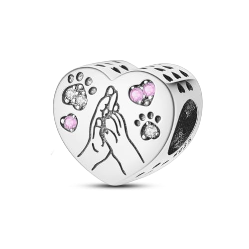NARMO 925 Sterling Silver Charm Bead for Bracelets Silver Charms for Women - color: Love Claw Print
