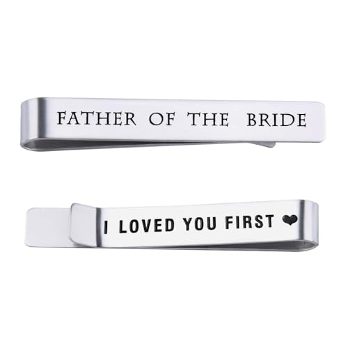 Step Father of The Bride Groom Gifts from Daughter Son, Stepfather of The Groom Bride Tie Clip Gifts for Wedding Day for Dad - style: father of bride