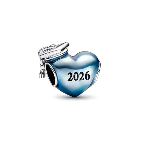 LUXILLA Love You Best Friend Grandma Wife Heart Charm 925 Sterling Silver Charms Fit for Bracelets Necklace Jewelry Gift for Women - color: Blue 2026 Graduation Charm