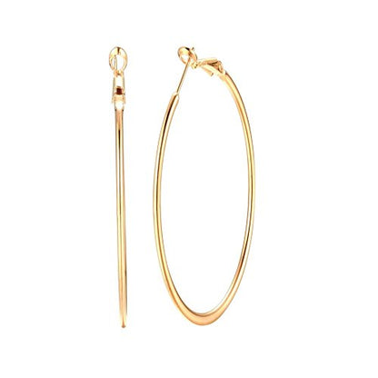 90mm Gold-tone Fashion Extra Large Big Hoop Earrings for Women Sensitive Ears Dainty Stainless Steel Round Circle Huggie Hoops Hypoallergenic Minimalist Hooped 3.5 Inch Jewelry