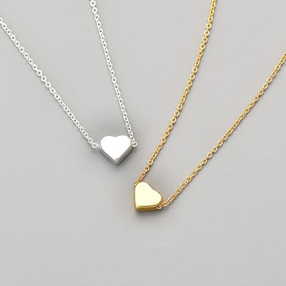 Zeffy Dainty Gold Heart Necklace for Women Trendy 14K Gold/Silver Plate Cute Heart Pendant Choker Necklaces Gold Love Heart Chain Necklace for Women Dainty Gold Jewelry Gifts for Women - style: Tiny Heart Necklace-Gold