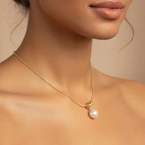 Gold Jewelry Sets for Women, Gold Pearl Dangle Earrings Bracelets Necklaces Set, Women's Jewelry Gifts for Women Wife - style: Gold Pearl Necklace Set-2PCS