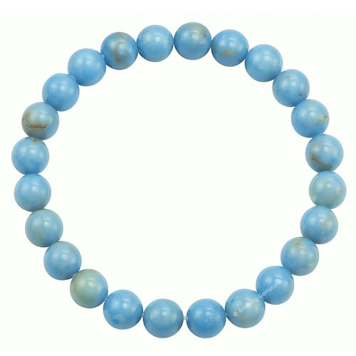 Amazing Gemstone Angelite Crystal Bracelet for Women Men's Gifts - Protection Healing Crystal Bracelet - 8mm Gemstone Beaded Stretchable Bracelet Pulseras Para Hombres Mujer Stocking Stuffers Mothers Day Gift - color: Angelite