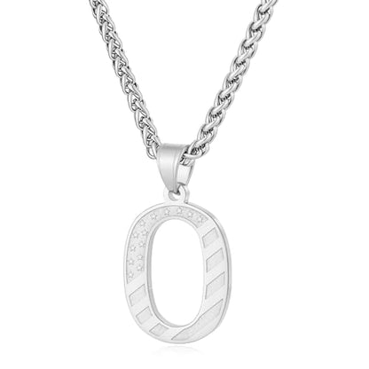 Initial Necklace for Men Stainless Steel Pendent Chain Personalized A-Z Letter Necklaces Black/Gold/Silver Christmas Jewelry Gifts - color: Silver, style: Initial-O