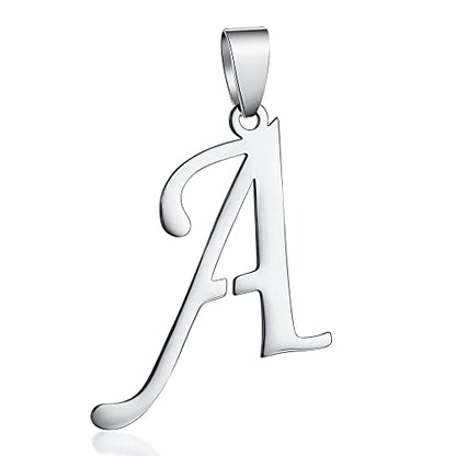 Stainless Steel Initial Letter Connector Charms Alphabet Pendant Diy Craft for Jewelry Making Necklaces Bracelets Keychain - color: Stainless Steel A