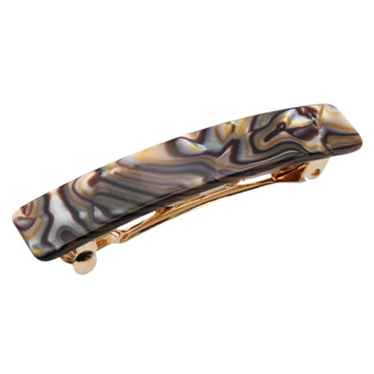 French Amie Bar Onyx Silver Grey Small 2 1/4 Inch Hair Clip Barrette | Handmade Cellulose Acetate Durable Grip For Women Girls Teens Everyday Style - color: Onyx Silver Grey