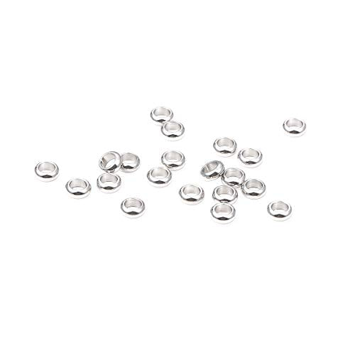 Stainless Steel Spacer Beads 5x2mm Rondelle Loose Charm Caps Beads for DIY Jewelry Making 100pcs with 3mm Hole - color: 5x2mm 3mm